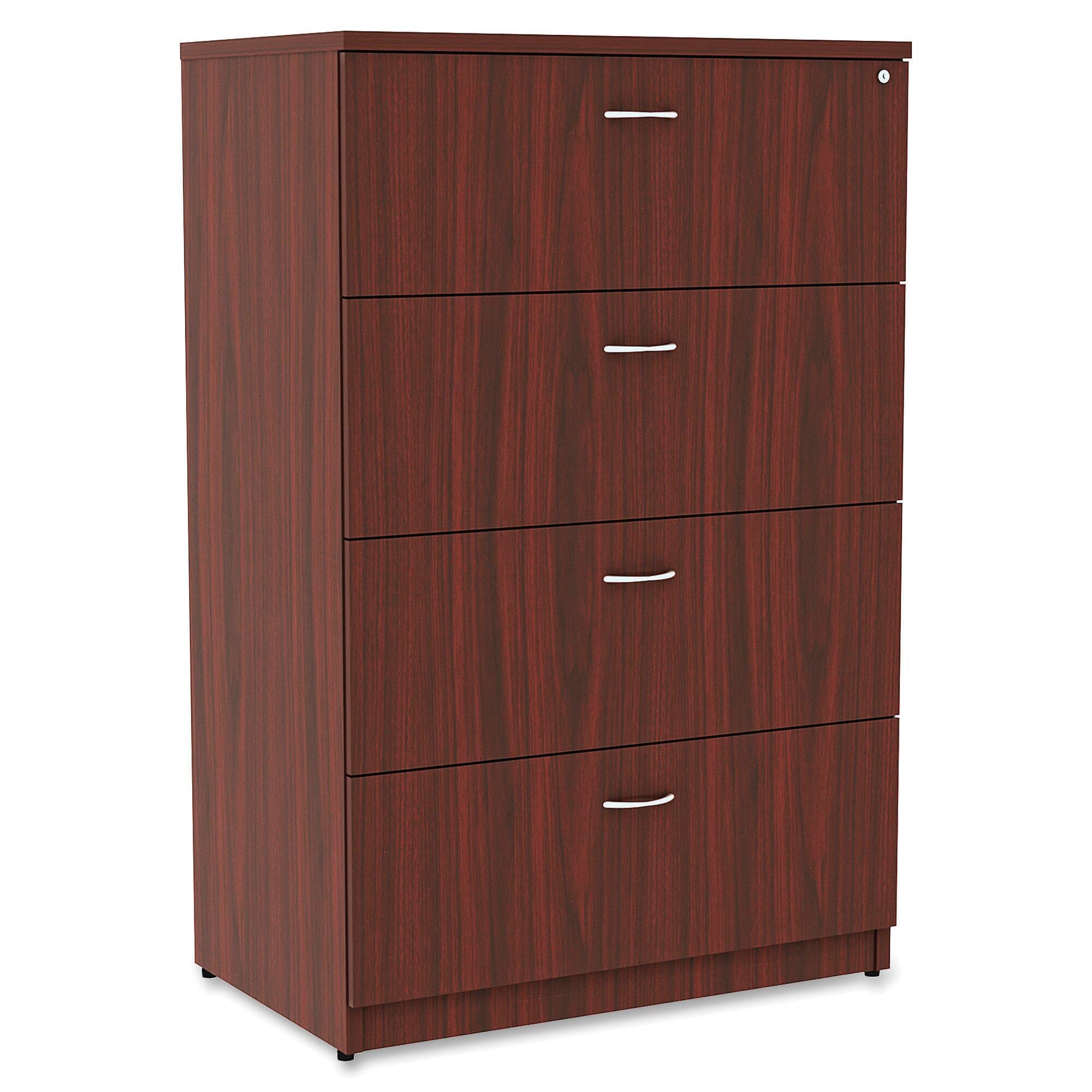 Lorell Essentials Laminate 4-Drawer Lateral File, 35-1/2 x 22 x 54-3/4 Inches, Mahogany 1565504